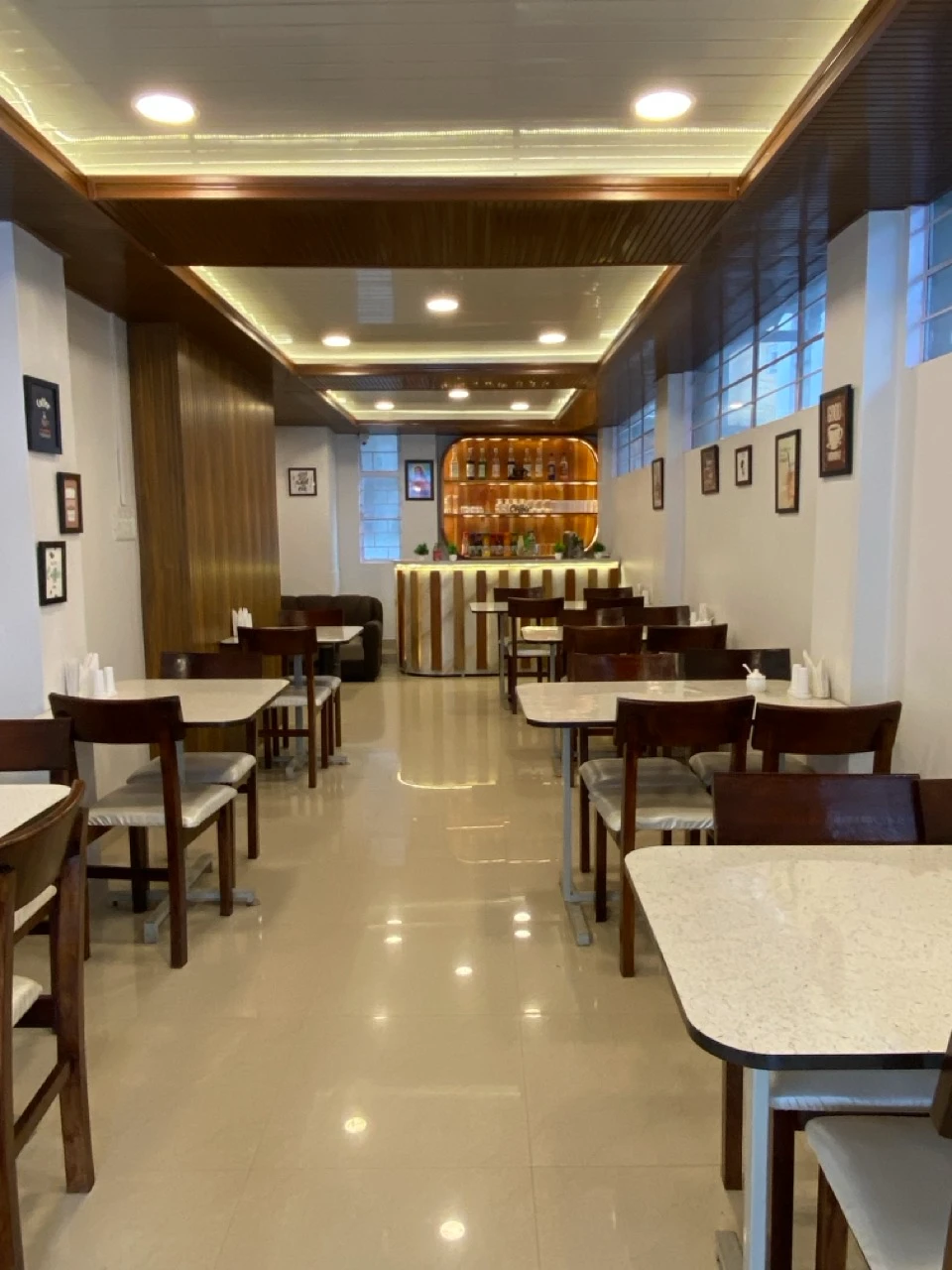 A quiet breakfast table inside The Urban Rest Cafe & Restaurant